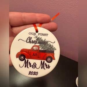 Our First Christmas Ornament - Red Truck Design